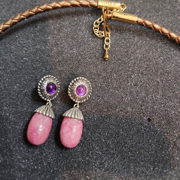 Carolyn Pollack Rhodilite Enhancer and Matching Earrings - Picture 4 of 4